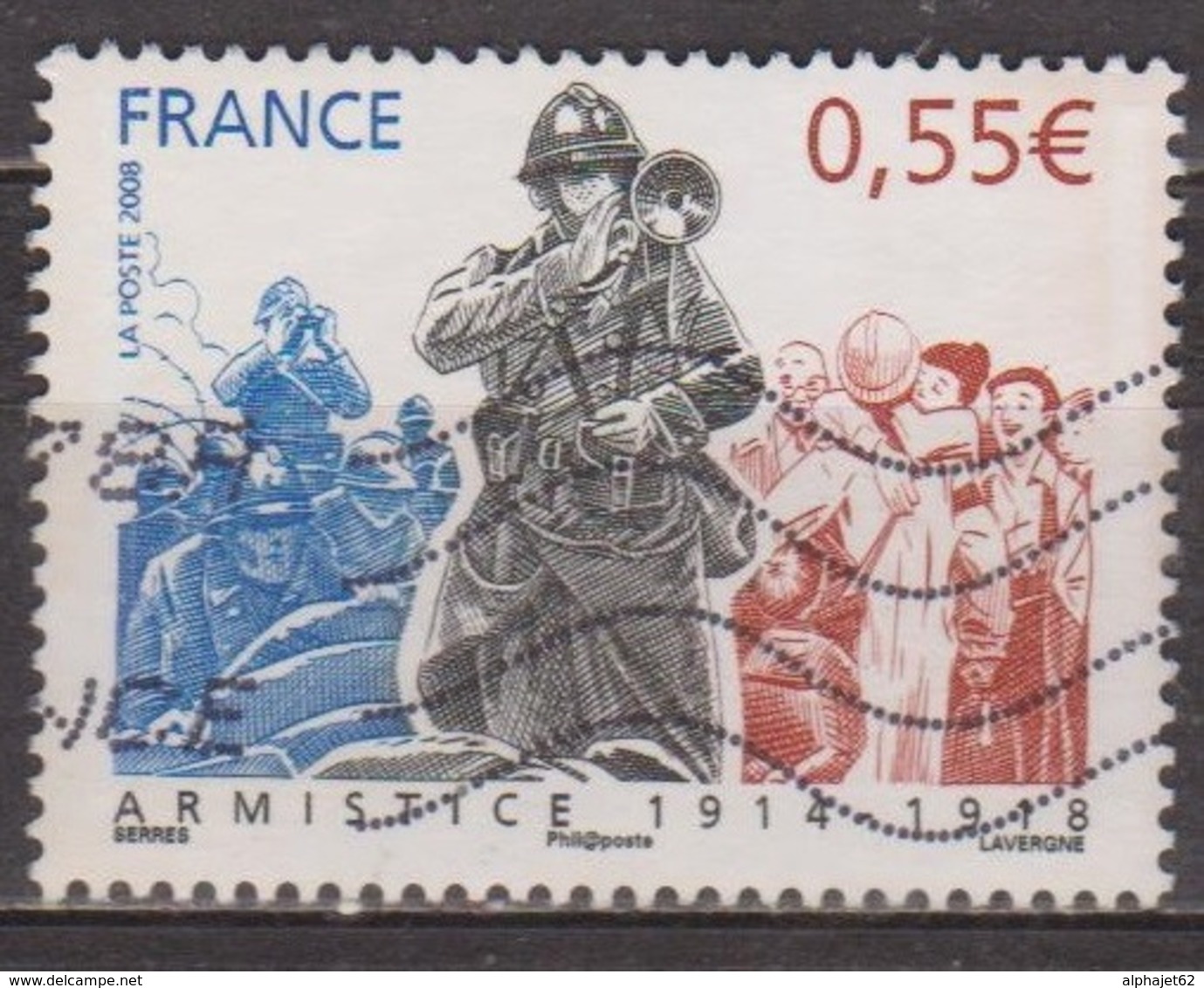 Anniversaire De L'armistice De 1918 - FRANCE - Soldat Sonnant Le "Cessez Le Feu" Au Clairon - N° 4322 - 2008 - Oblitérés