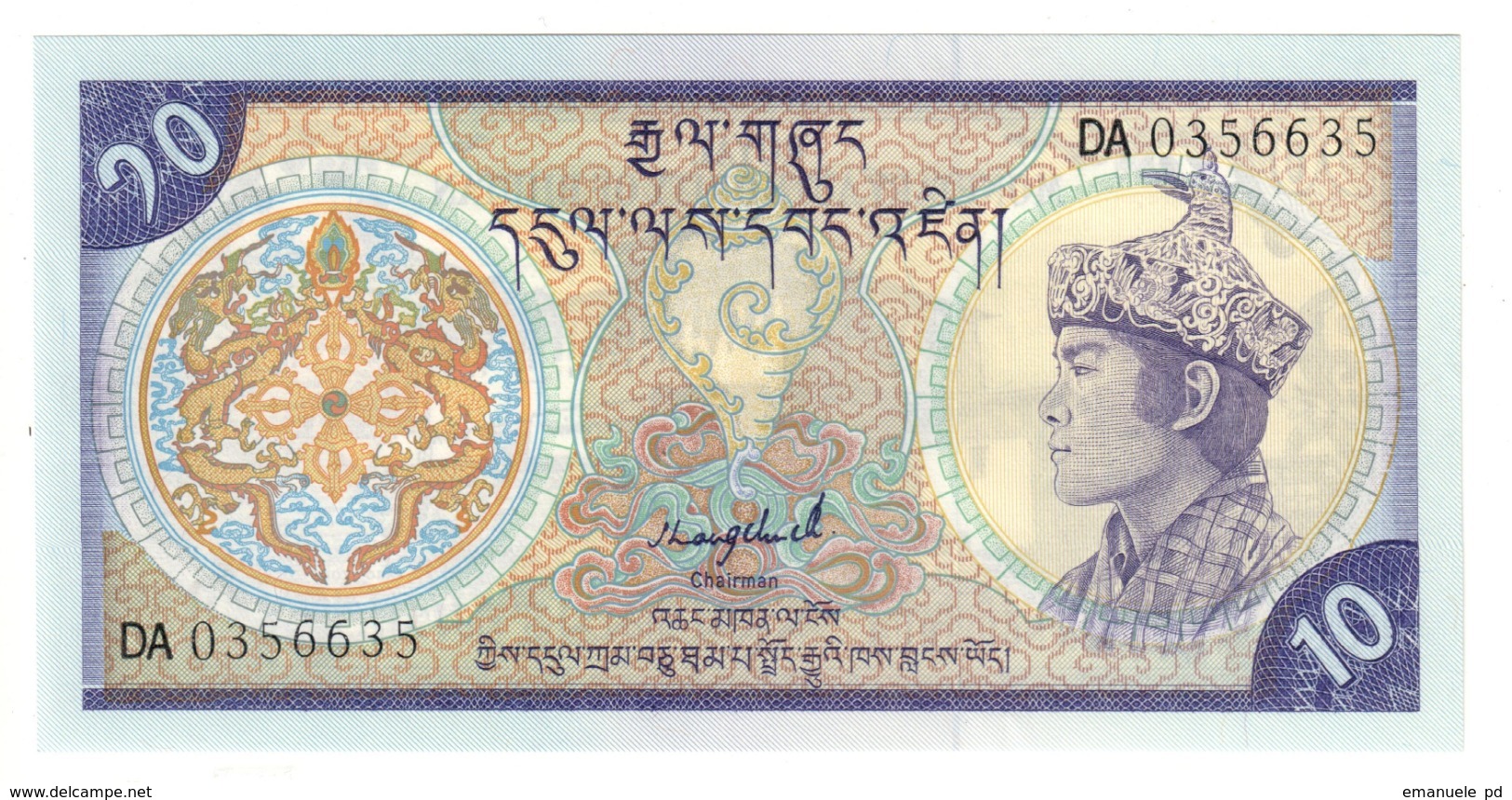 BHUTAN	10	NGULTRUM	1986	P15	UNC			.CV. - Bhutan