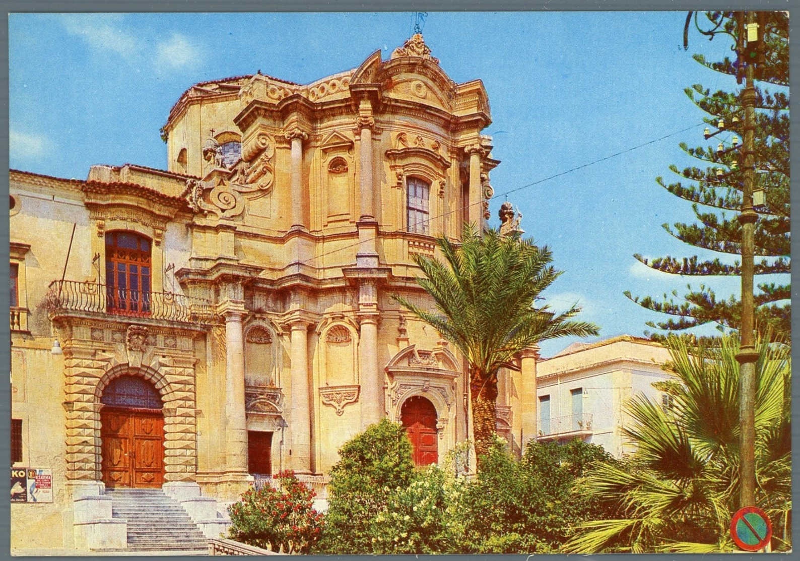 °°° Cartolina - Noto Chiesa S. Domenico E Istituto Magistrale Nuova °°° - Siracusa