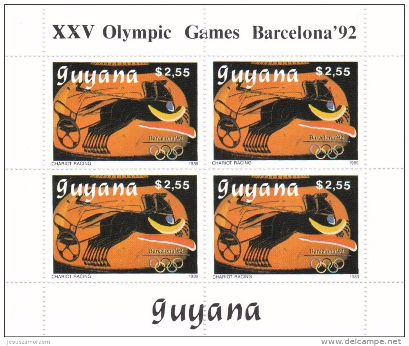Guyana Nº Michel 3064 Al 3069 En Hojas De 4 Series - Verano 1992: Barcelona
