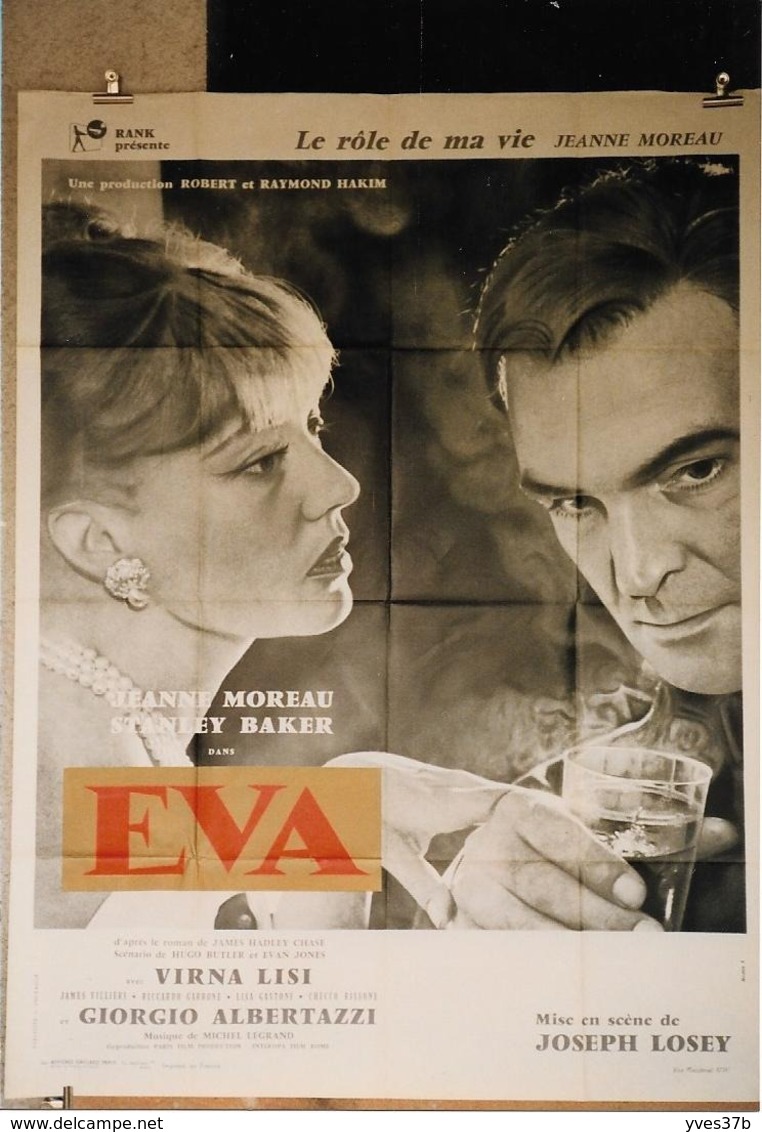 "EVA" 120x160 Jeanne Moreau, Joseph Losey...1962 - 120x160 - TTB - Afiches & Pósters