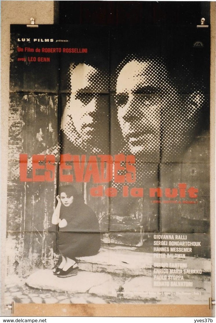 "Les Évadés De La Nuit" Roberto Rosselini...1960 - 120x160 - TTB - Manifesti & Poster