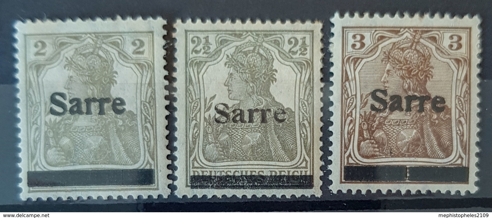 SARRE / SAARGEBIET 1920 - MLH - Mi 1, 2, 3 - Nuovi