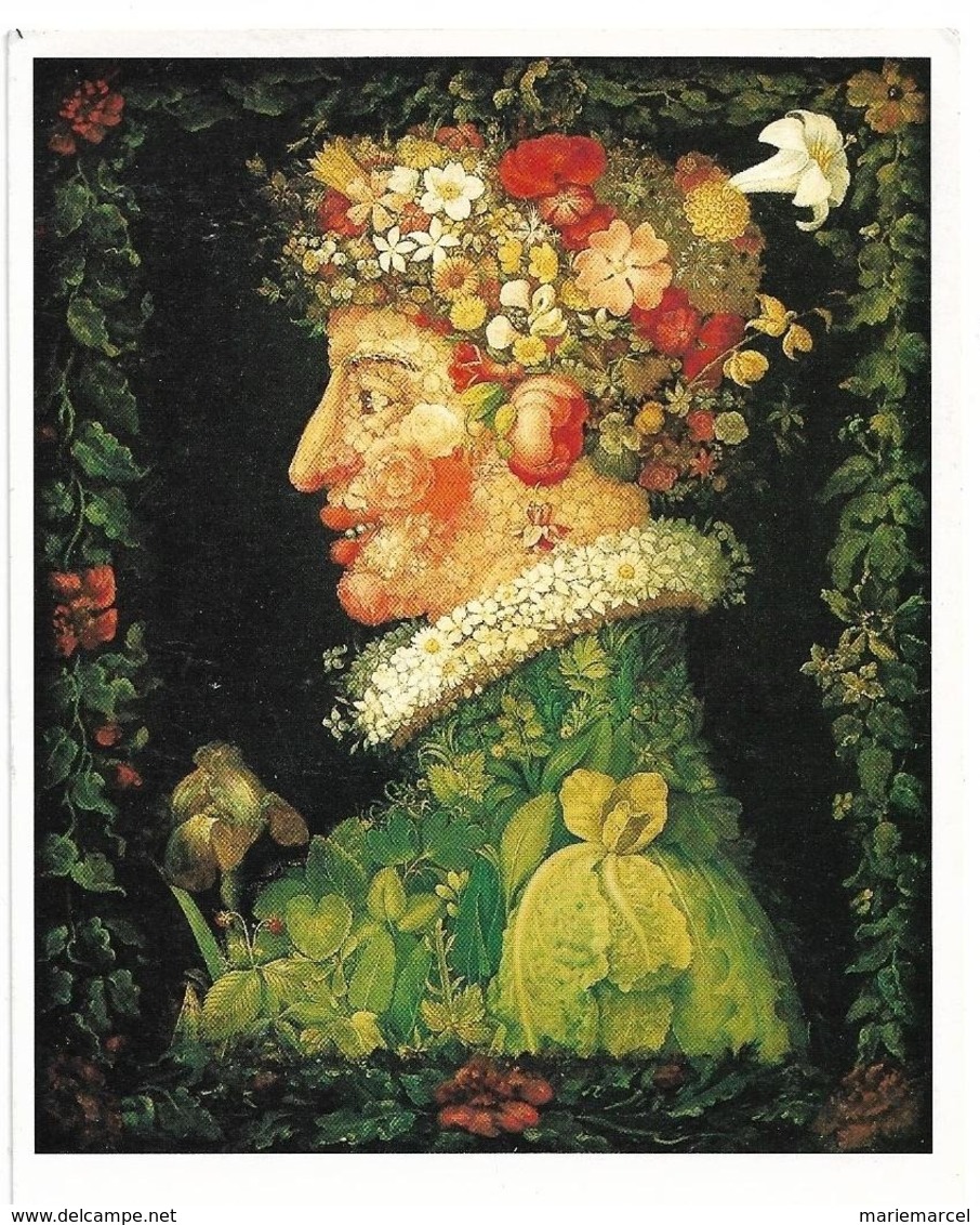 ARCHIBOLDO - LOT DE 2 CARTES - L'AUTOMNE - LE PRINTEMPS -Portraits Effectués Avec Fleurs, Fruits, Plantes- Légumes - Sonstige & Ohne Zuordnung