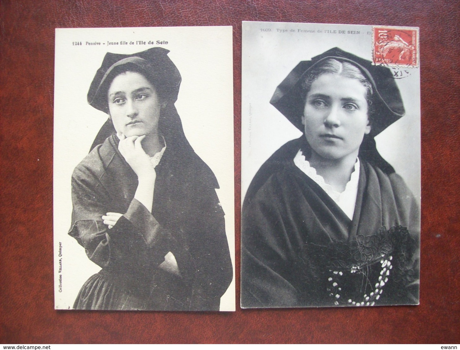 Lot De 2 Cartes  Postales Anciennes De Bretagne   - Jeunes Femmes De L'Ile De Sein - Vestuarios