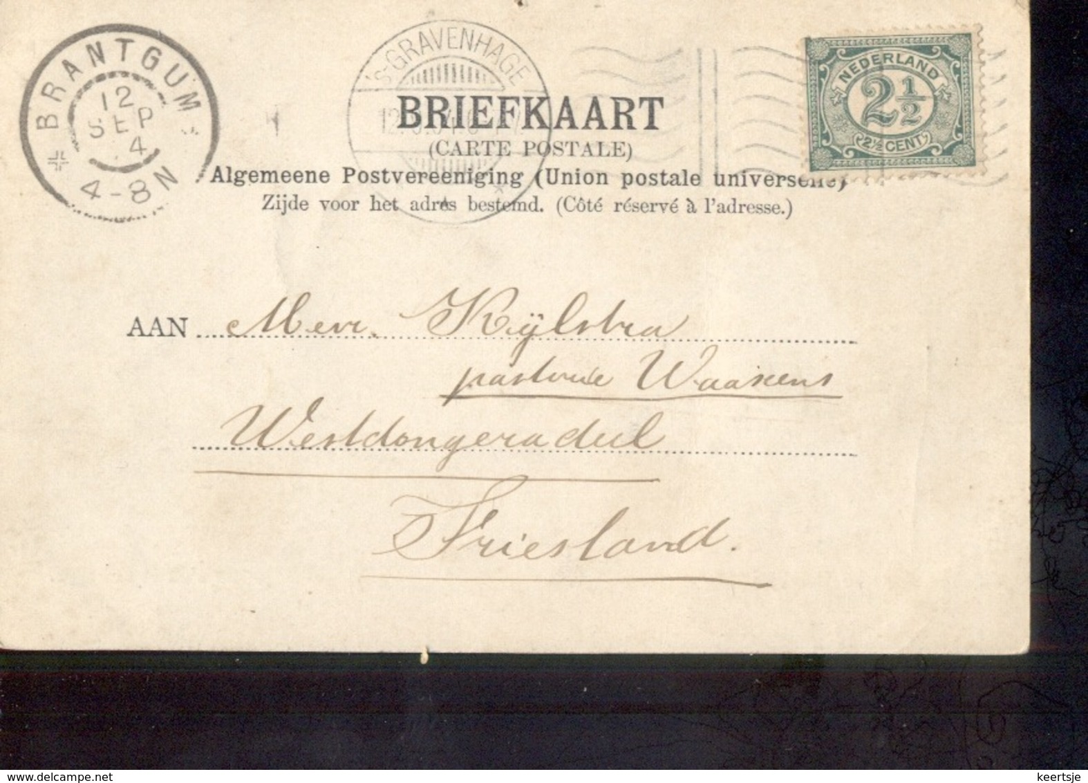 Brantgum - Grootrond - 1904 - Poststempel