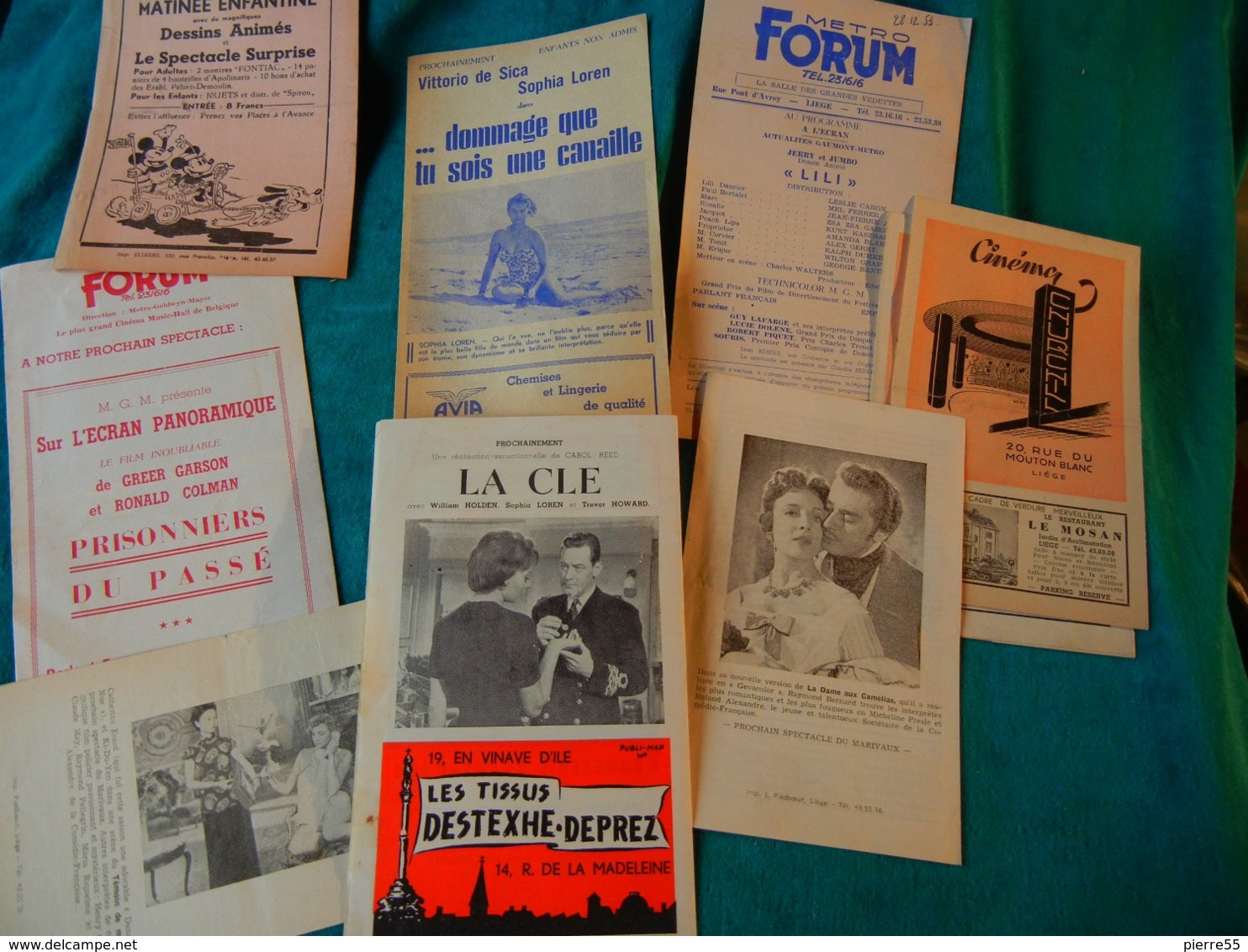 LOT DE 65 PROGRAMMES DE CINÉMA LIÉGEOIS Dont Un D'anniversaire De La MGM - Programmes