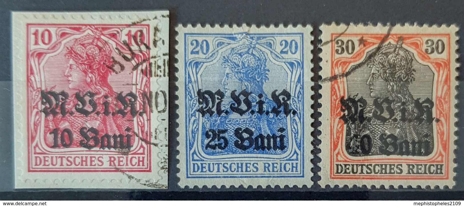 ROMANIA UNDER GERMAN OCCUPATION 1917 - MLH/canceled - Mi 4, 6, 7 - (6 Damaged) - Occupation 1914-18