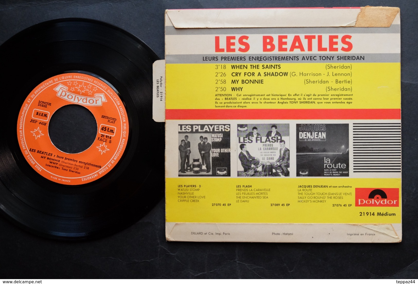 45 T EP LES BEATLES WHEN THE SAINT + 3 POLYDOR BIEM 21914 ENREGISTREMENTS AVEC TONY SHERIDAN LANGUETTE - 45 Rpm - Maxi-Single