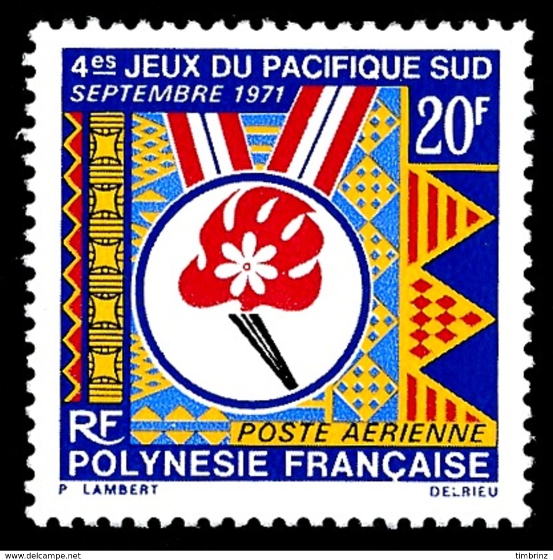 POLYNESIE 1971 - Yv. PA 45 *   Cote= 9,50 EUR - Jeux Du Pacifique-Sud  ..Réf.POL24375 - Ungebraucht