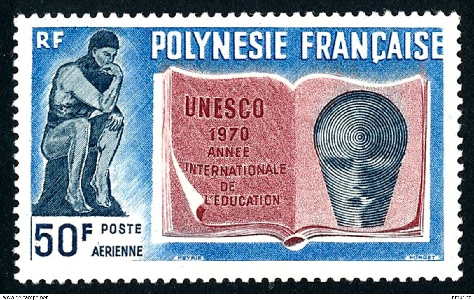 POLYNESIE 1970 - Yv. PA 39 **   Cote= 22,00 EUR - Année Intern. De L'alphabétisation  ..Réf.POL24373 - Unused Stamps