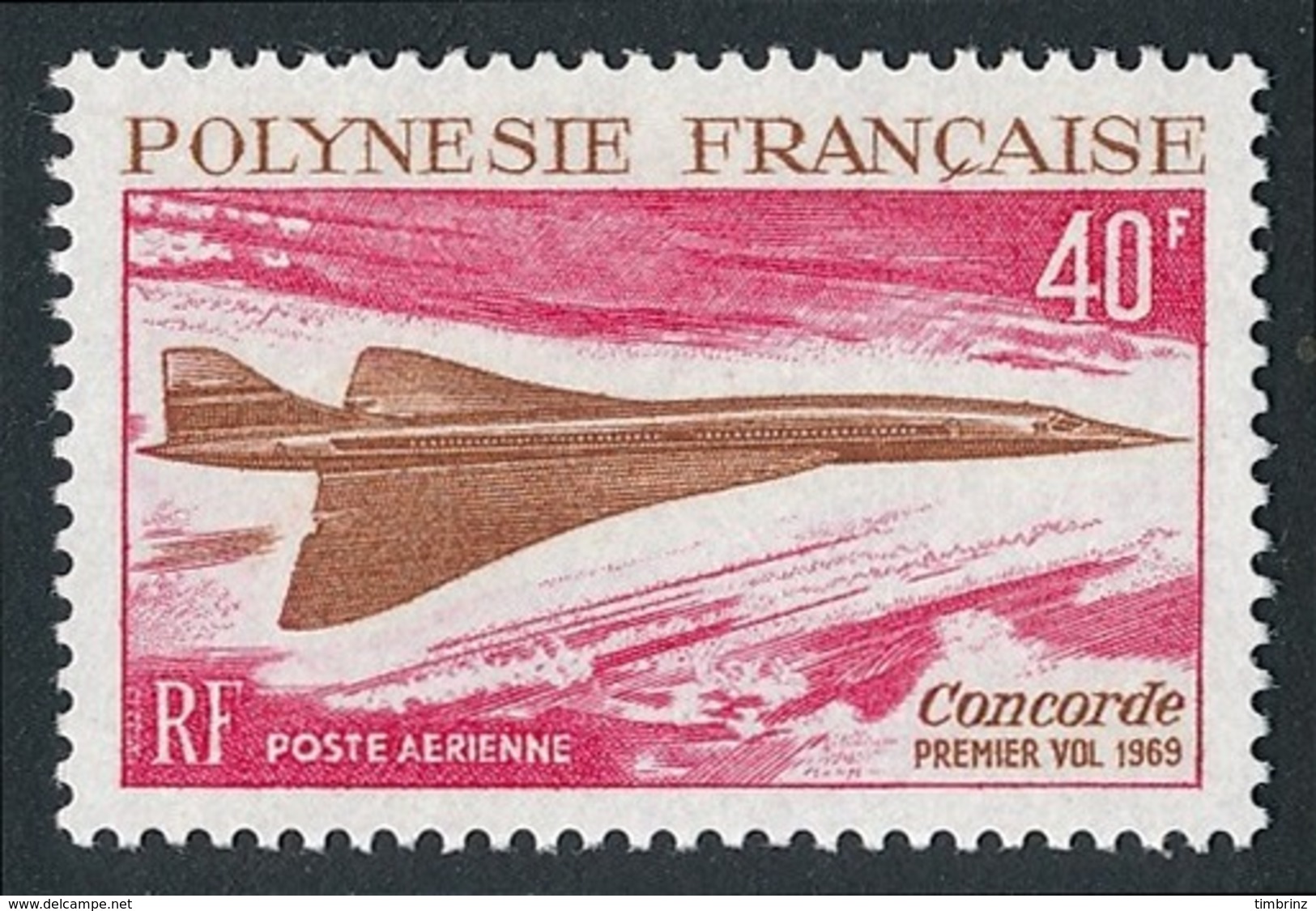 POLYNESIE 1969 - Yv. PA 27 ** SUP  Cote= 66,00 EUR - Avion Supersonique Concorde  ..Réf.POL24367 - Neufs