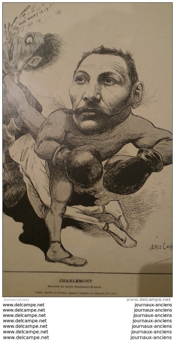 1901 RUGBY MILITAIRE - CARICATURE CHARLEMONT Par EMILE COHL - SOCIETE DE SPORT DE COMPIEGNE - COURSE AUTOMOBILE - MEULAN