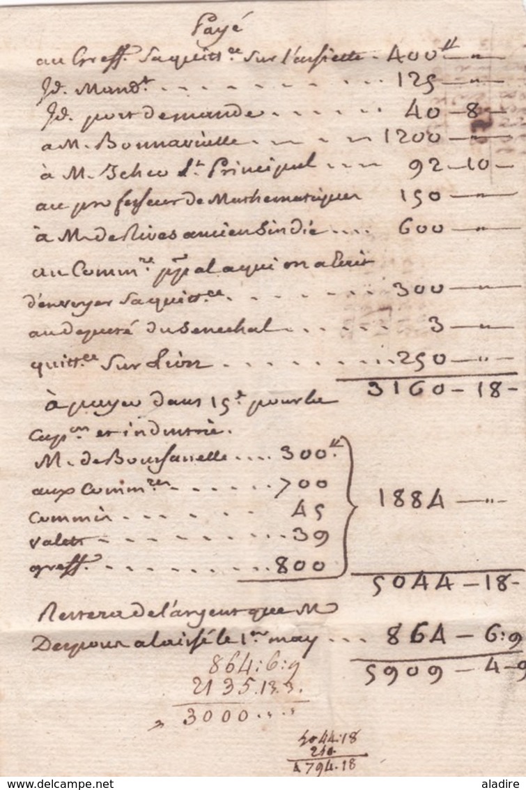 1780 - Marque Postale BEZIERS, Hérault Sur Lettre Pliée Avec Correspondance Familiale Vers Montpellier - 1701-1800: Precursors XVIII