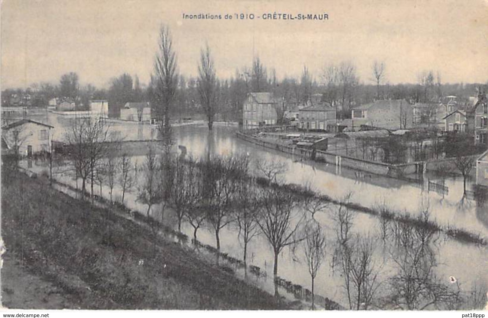 94 - CRETEIL - ST MAUR  ( Inondations 1910 ) Une Vue à Identifier ... CPA - Val De Marne - Creteil