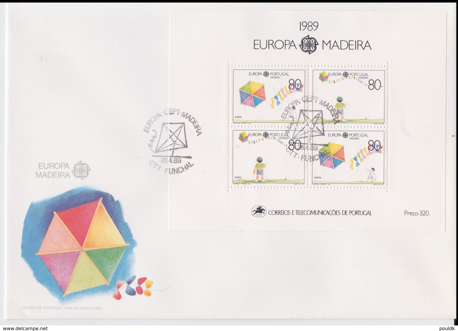 Madeira 1990 FDC Europa CEPT Souvenir Sheet (LAR8-44) - 1989