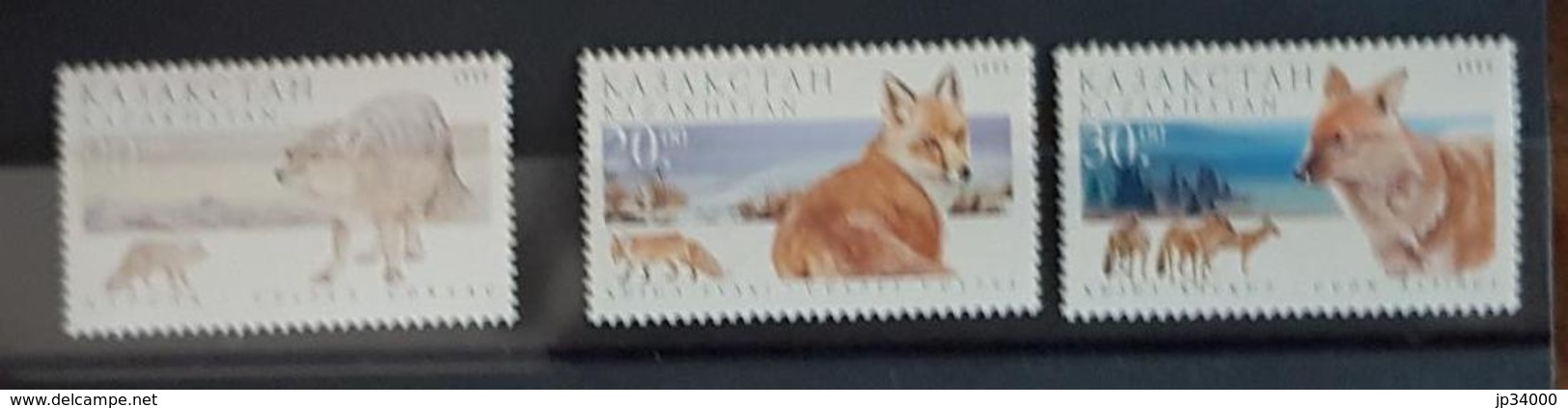 KAZAKHSTAN, Canidés, LOUP, LOUPS, Serie 3 Valeurs Emise En 1999 - Other & Unclassified