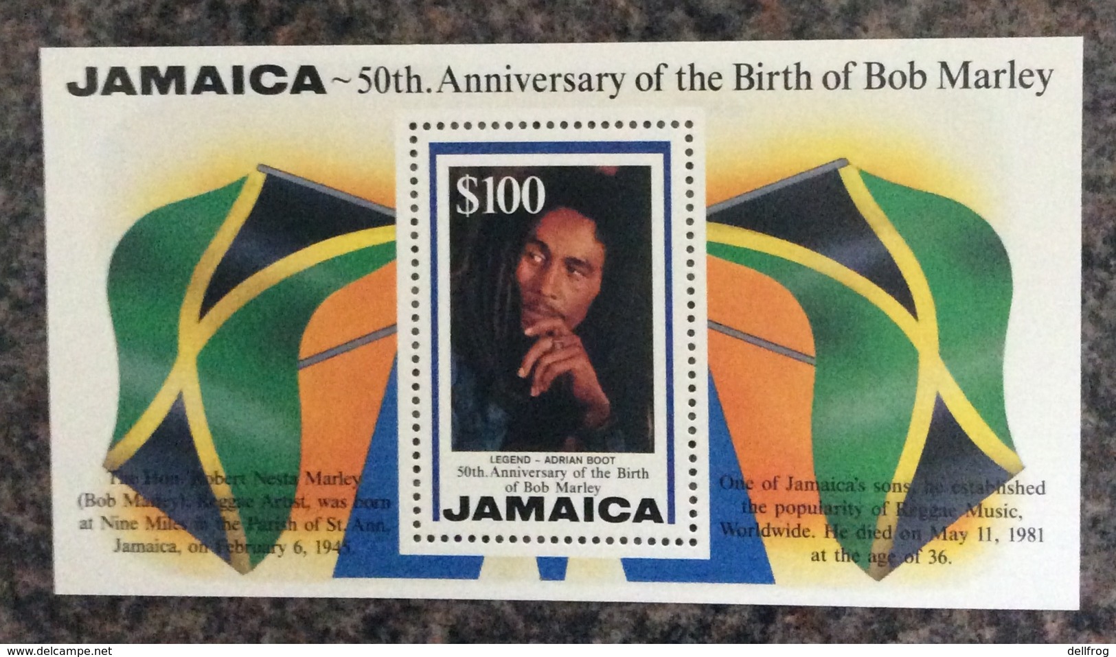 Jamaica 1995 50th Birth Bob Marley Minisheet MNH - Jamaica (1962-...)