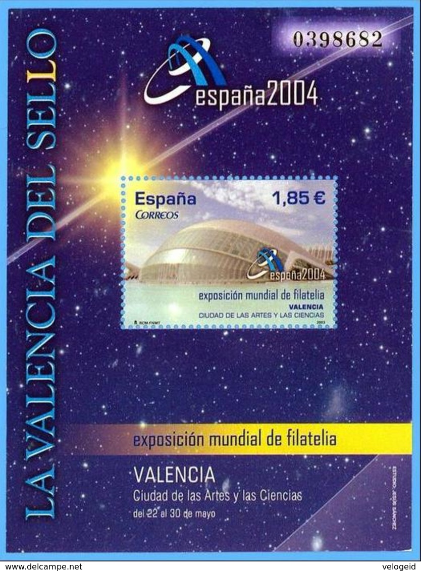 España. Spain. 2003. HB. Exposicion Mundial De Filatelia. Valencia 2004 - Nuevos