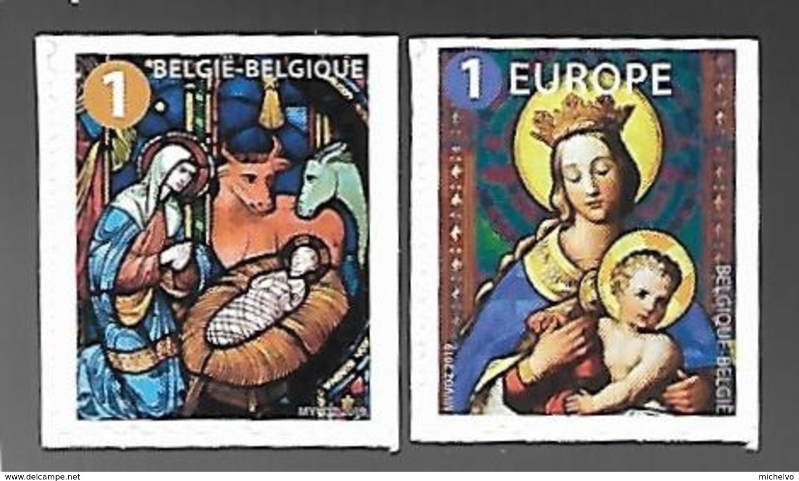 Belg. 2019 - Timbres De Noël **- (non Dentelé En-haut Et à Droite) - Unused Stamps