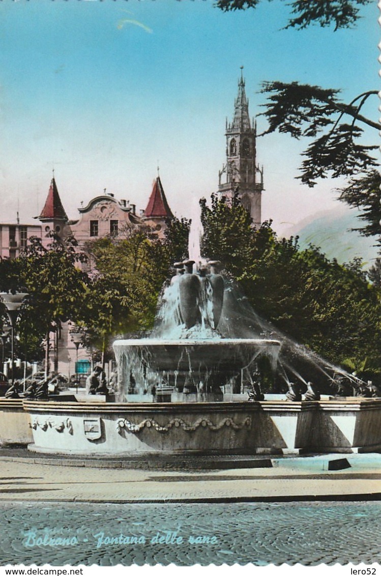 BOLZANO CITTA' ZONA STAZIONE DETTAGLI FONTANA DELLE RANE ANNO 1961 VIAGGIATA - Bolzano (Bozen)