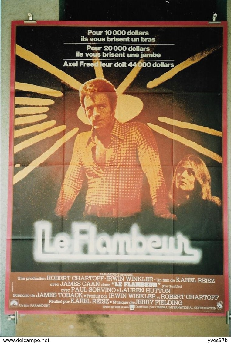 "Le Flambeur" P. Sorvino, L. Hutton...1974 - 120x160 - TTB - Afiches & Pósters