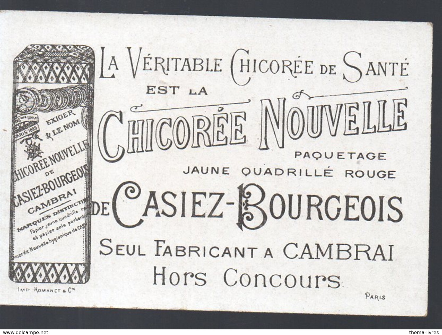 Cambrai (59 Nord) Lot N°5 De Chromos CHICOREE CASIEZ ET BOURGEOIS: VOYAGES (PPP20779) - Other & Unclassified