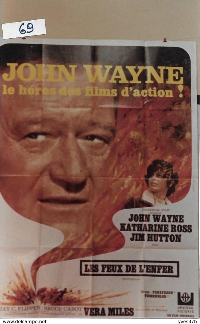 "Les Feux De L'Enfer" John Wayne...1968 - 120x160 - TTB - Plakate & Poster