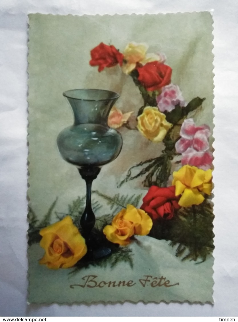 CPSM. Carte POSTALE - Bonne Fête - Illustration - BOUQUET DE ROSES - 1959 écrite - Autres & Non Classés