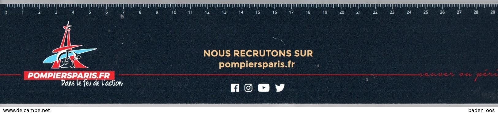 Règle 30cm Pompiers De Paris BSPP - Brandweer