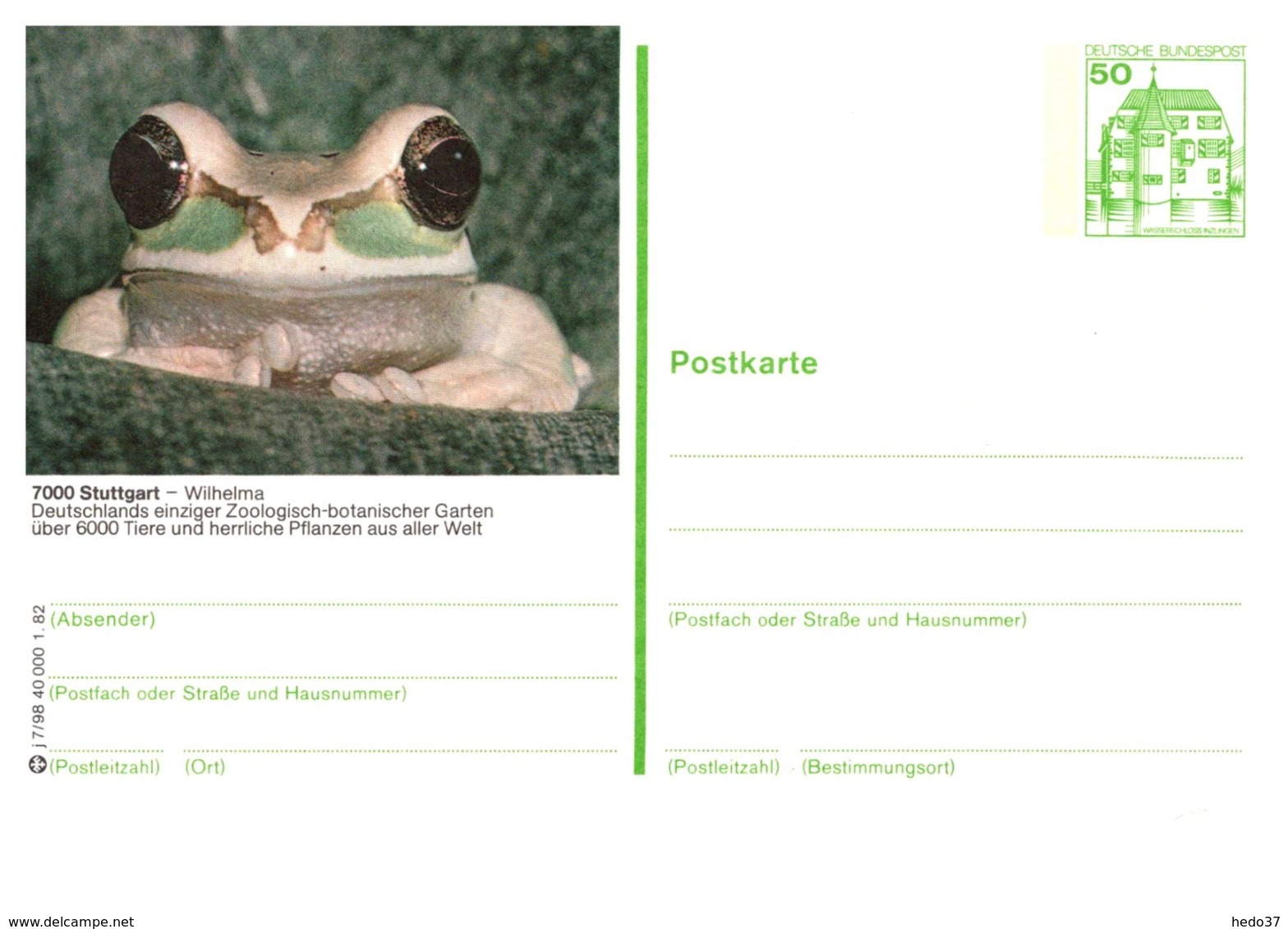 Thème Animaux - Grenouille - Allemagne Entier Postal - Grenouilles