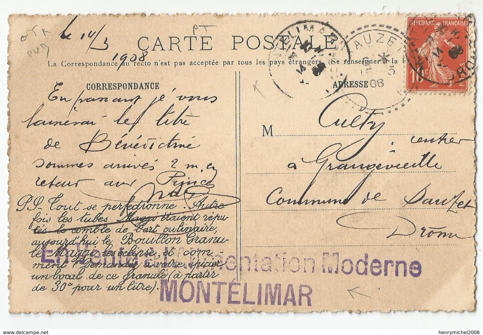 26 Drome - Pub Maggi Cachet En Vente A L'alimentation Moderne Montélimar 1908 - Montelimar