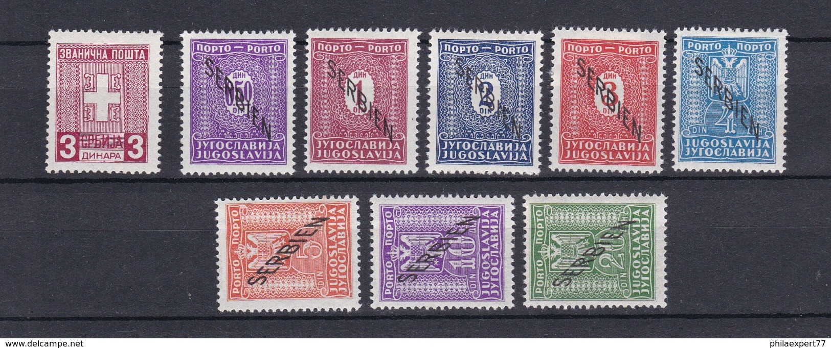 Serbien - 1941/43 - Dienst. U. Portomarken - Michel Nr. 1+1/8 - Ungebr. - 25 Euro - Besetzungen 1938-45