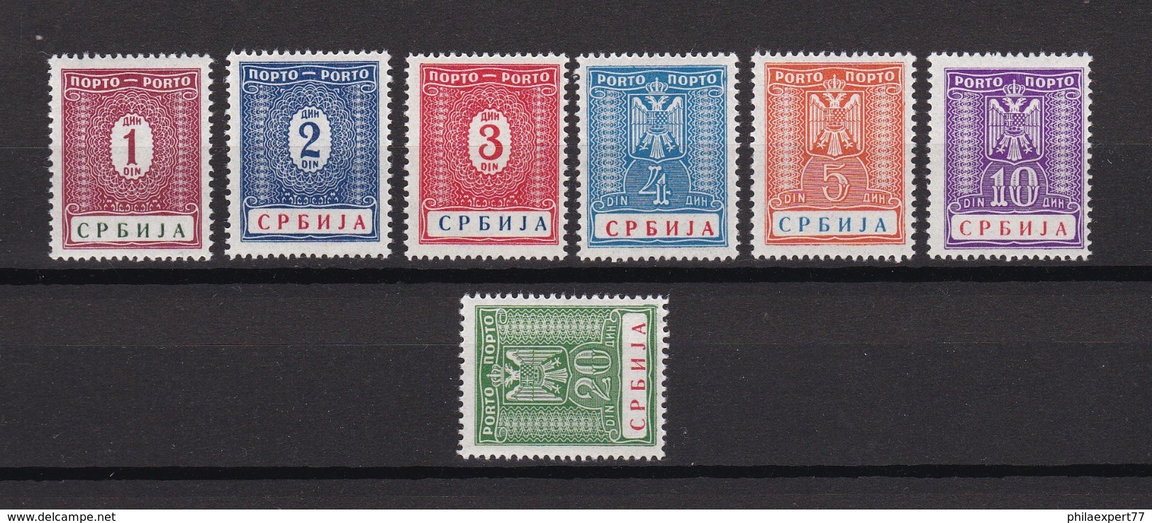 Serbien - 1942 - Portomarken - Michel Nr. 9/15 -- Ungebr. - 24 Euro - Besetzungen 1938-45