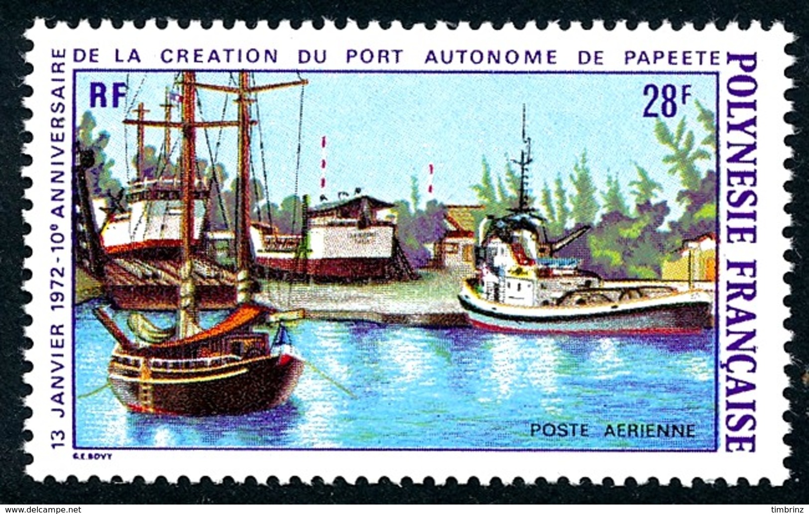 POLYNESIE 1972 - Yv. PA 60 * TB  Cote= 16,00 EUR - Port Autonome De Papeete  ..Réf.POL24381 - Neufs