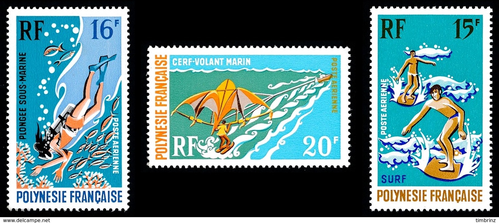 POLYNESIE 1971 - Yv. PA 48 49 Et 50 NEUF TB  Cote= 33,00 EUR - Sports Nautiques (3 Val.)  ..Réf.POL24378 - Neufs