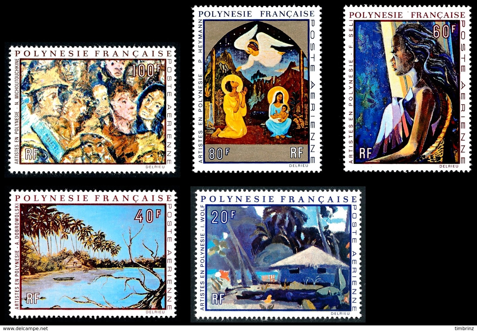 POLYNESIE 1971 - Yv. PA 55 56 57 58 Et 59 ** SUP  Cote= 105,00 EUR - Tableaux D'Artistes Polyn. (5 Val.)  ..Réf.POL24380 - Neufs