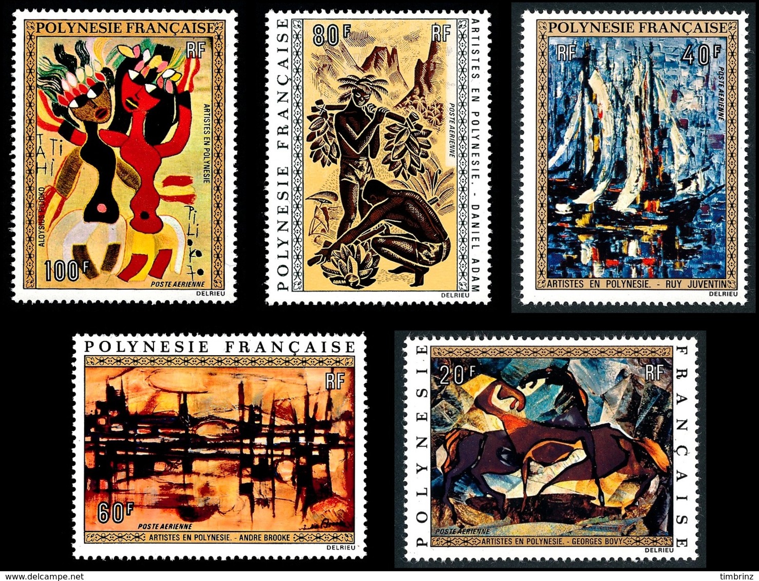 POLYNESIE 1972 - Yv. PA 65 66 67 68 Et 69 ** SUP  Cote= 127,00 EUR - Tableaux D'Artistes Polyn. (5 Val.)  ..Réf.POL24386 - Neufs