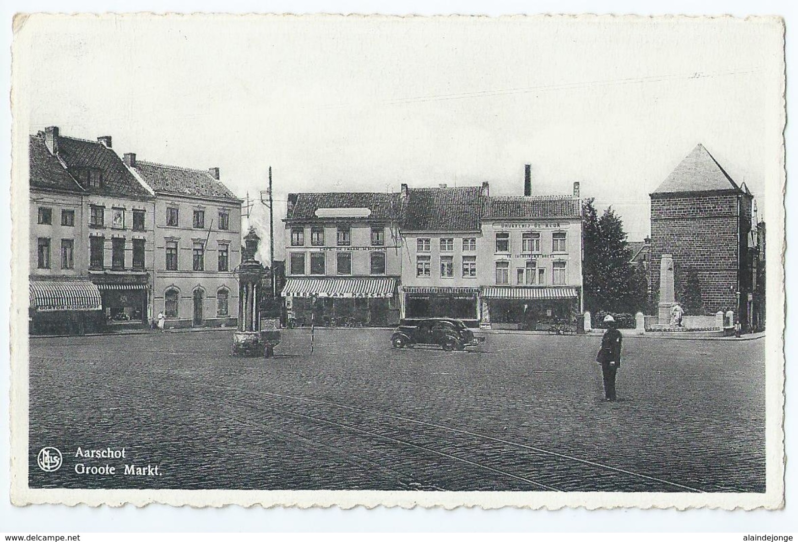 Aarschot - Groote Markt - Café "De Zwaan" - Drukkerij "De Klok" - Uitgever Ingelberts, Aarschot - 1943 - Aarschot