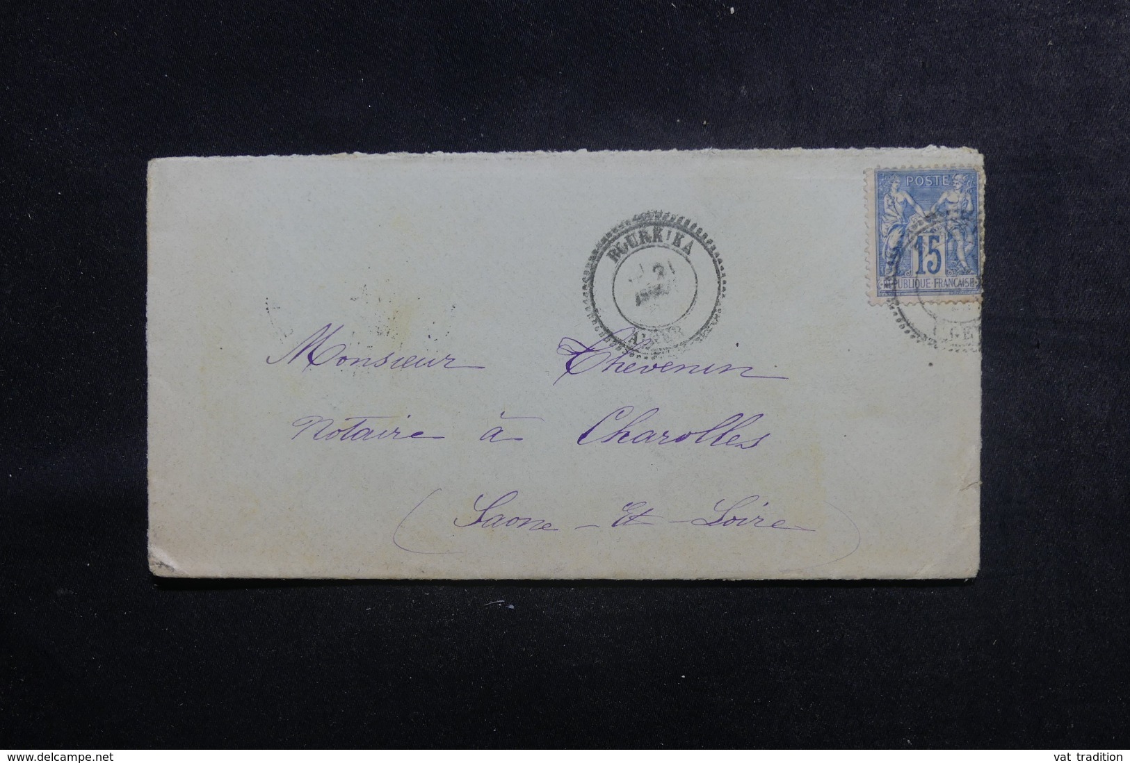 FRANCE / ALGÉRIE - Enveloppe De Bourkika Pour Charolles En 1898, Affranchissement Sage - L 44551 - 1877-1920: Periodo Semi Moderno