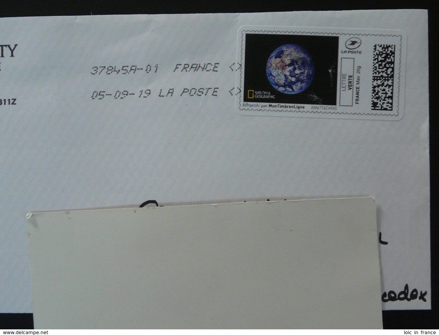 Terre Vue De L'espace National Geographic Timbre En Ligne Montimbrenligne Sur Lettre (e-stamp On Cover) TPP 4795 - Astronomy