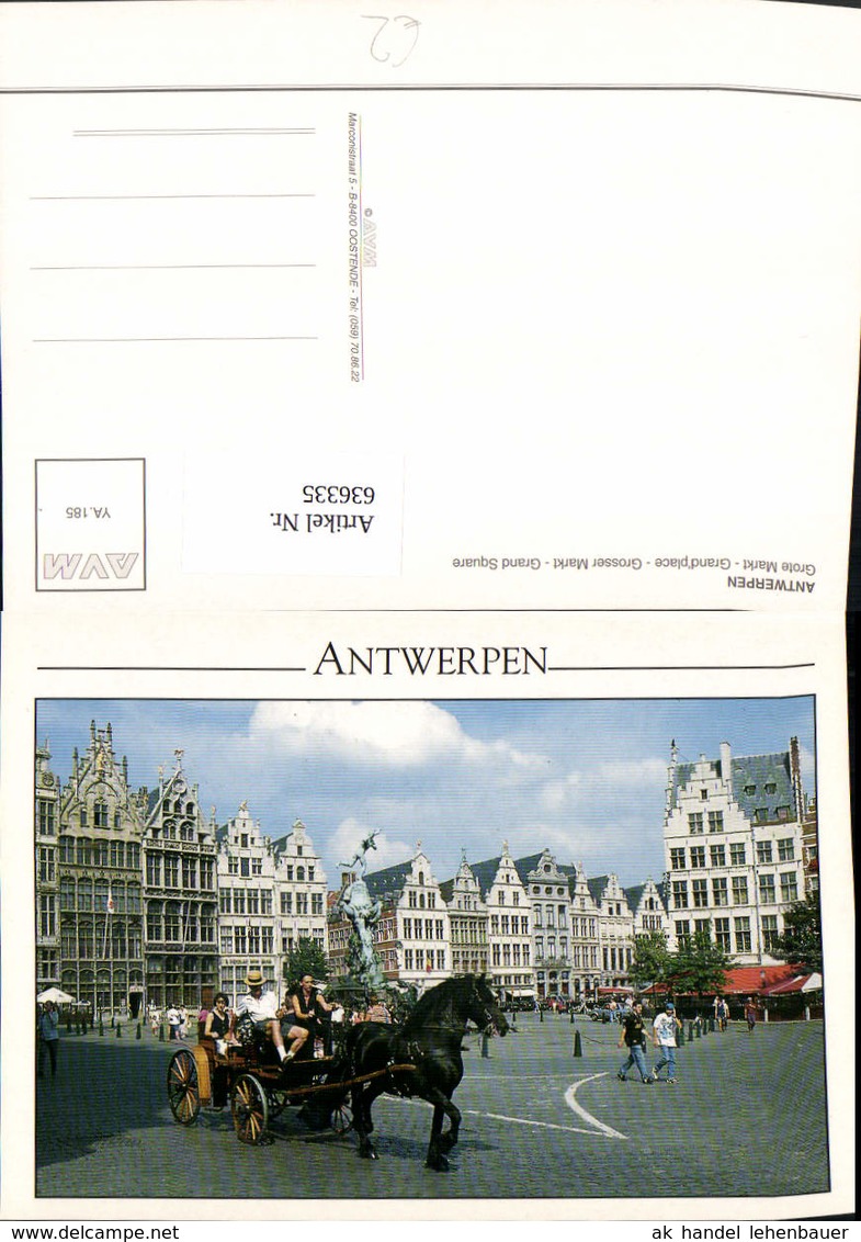 636335,Antwerpen Anvers Grote Markt Grosser Markt Kutsche Belgium - Sonstige & Ohne Zuordnung