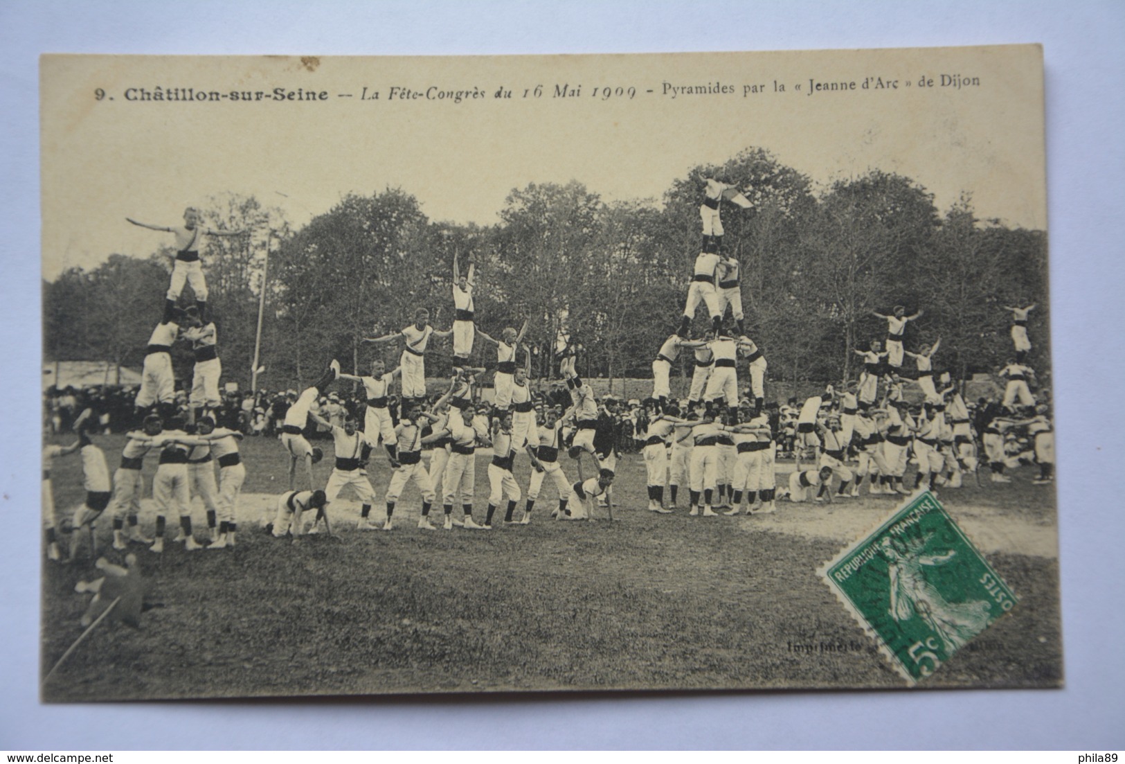 CHATILLON-sur-SEINE-pyramide Par La "jeanne D'arc De Dijon"-fete Congres 16 Mai 1909-MAUVAIS ETAT(decollement)-voir Scan - Chatillon Sur Seine