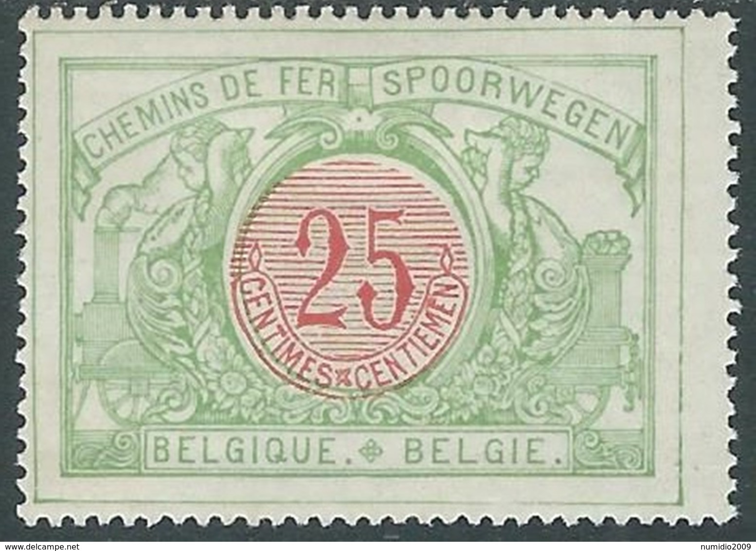 1902-05 BELGIO PACCHI POSTALI 25 CENT MH * - RB13-9 - Reisgoedzegels [BA]