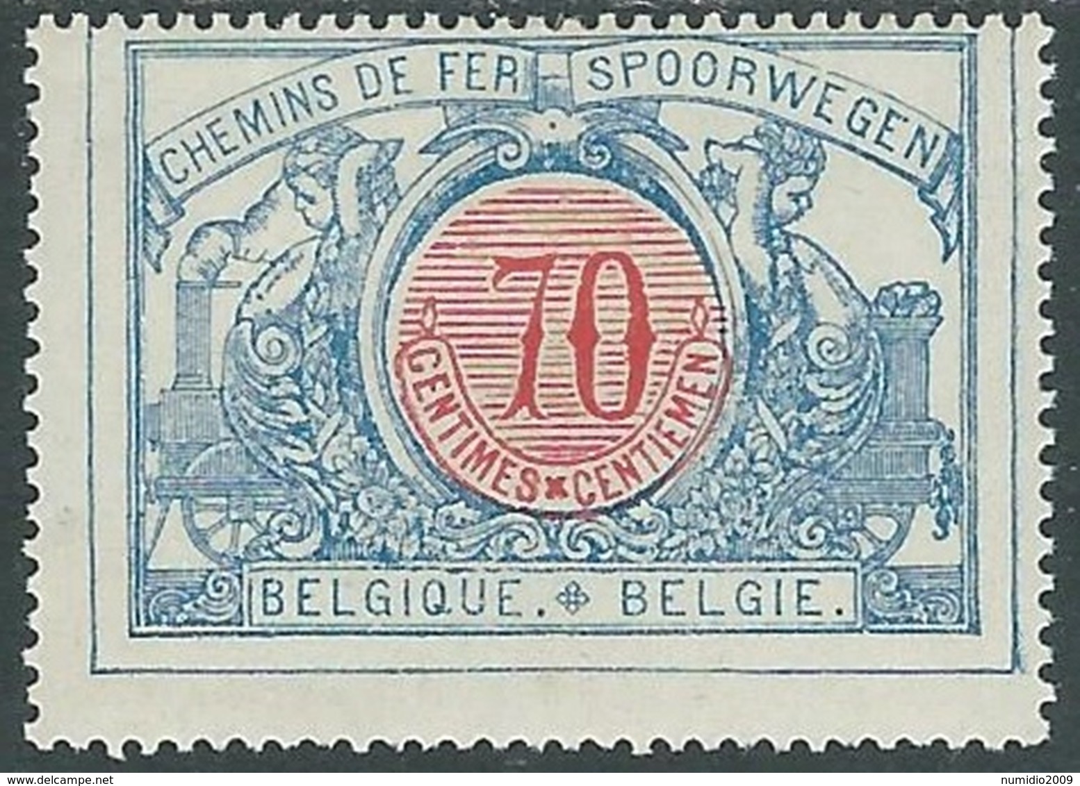 1902-05 BELGIO PACCHI POSTALI 70 CENT MH * - RB13-9 - Reisgoedzegels [BA]