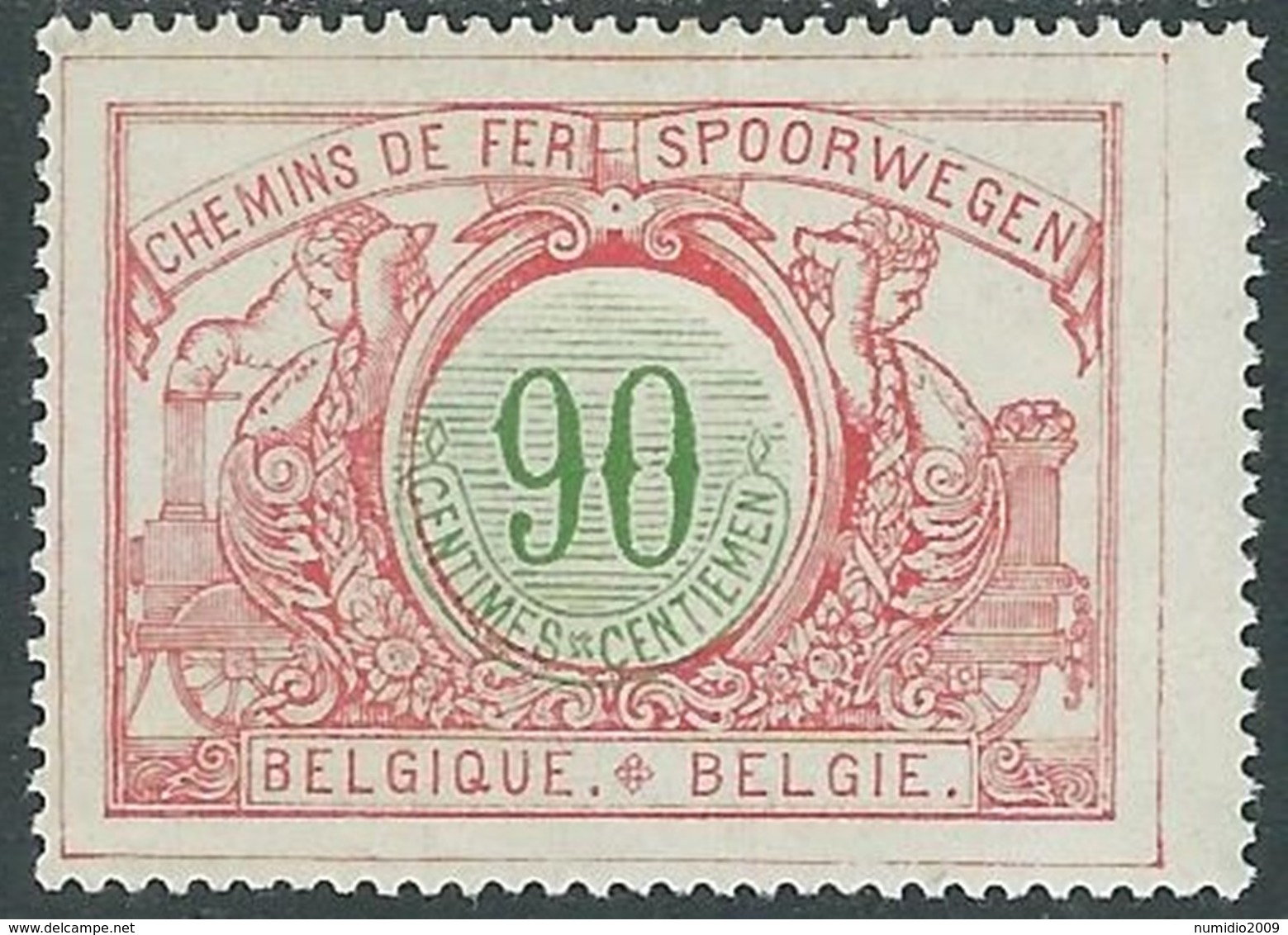 1902-05 BELGIO PACCHI POSTALI 90 CENT MH * - RB13-9 - Reisgoedzegels [BA]