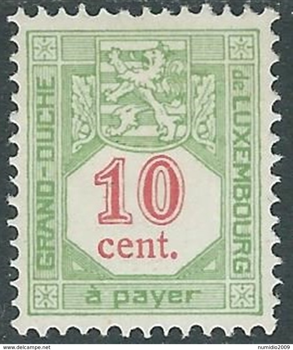 1922 LUSSEMBURGO SEGNATASSE 10 CENT MH * - RB16-2 - Segnatasse