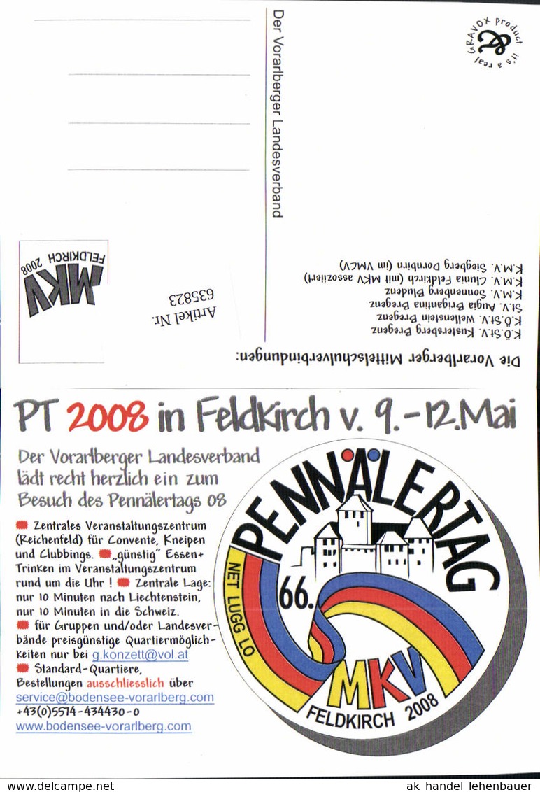 635823,Studentika PT 2008 Feldkirch Penn&auml;lertag MKV Vorarlberg - Schulen