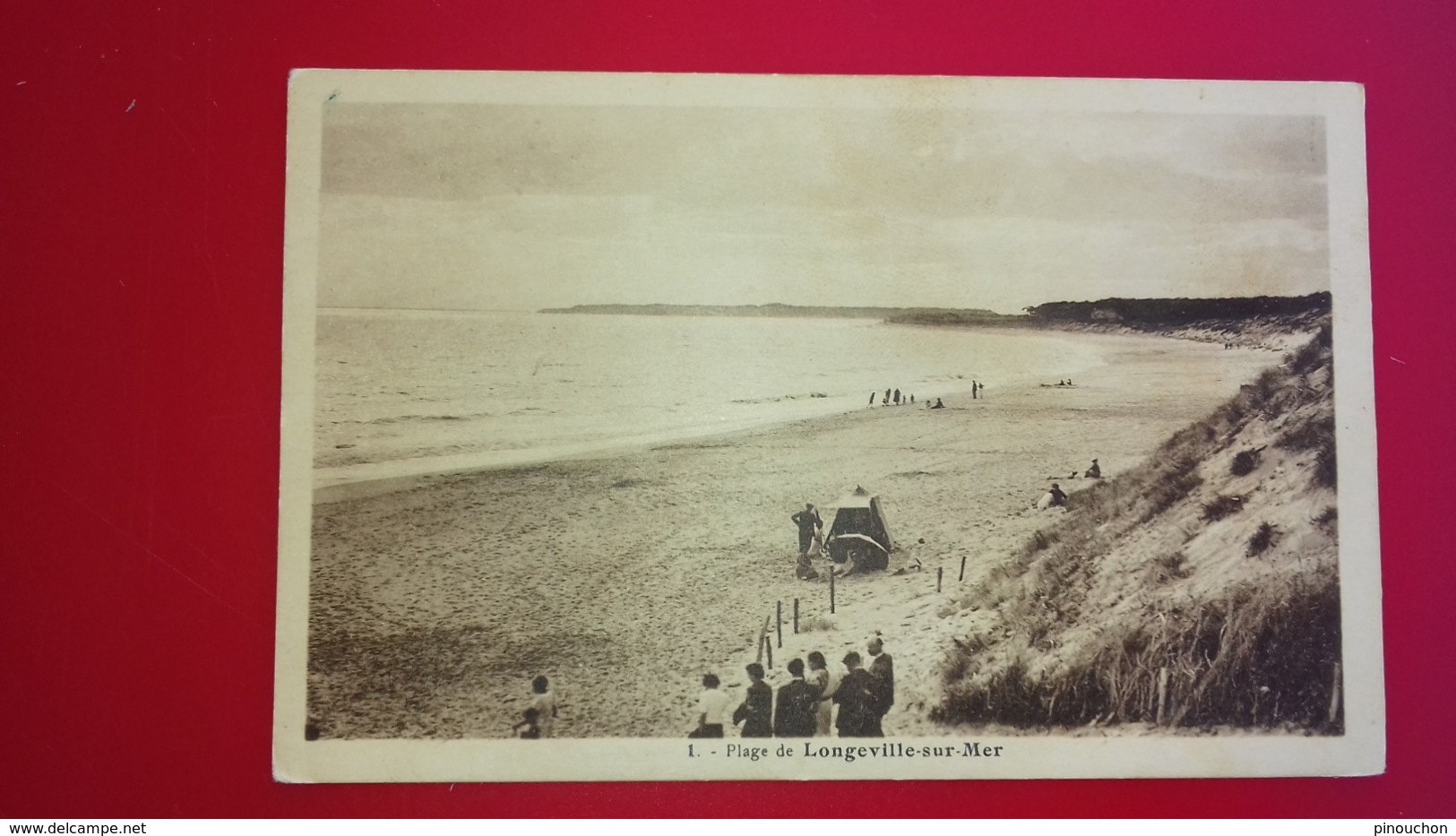 Cpa - Plage De Longeville Sur Mer - Autres & Non Classés