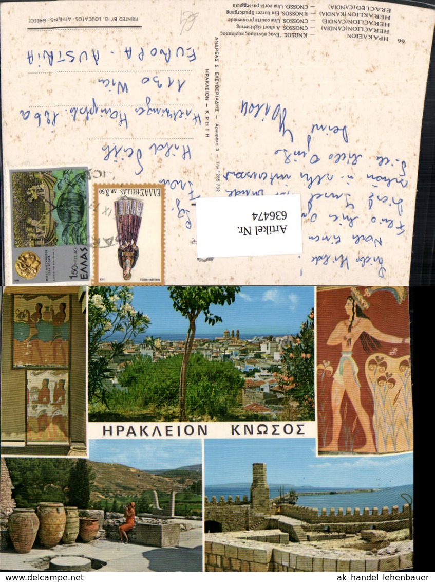 636474,Mehrbild Ak Heraclion Candia Heraklion Kandia Knossos Cnossos Greece - Griekenland